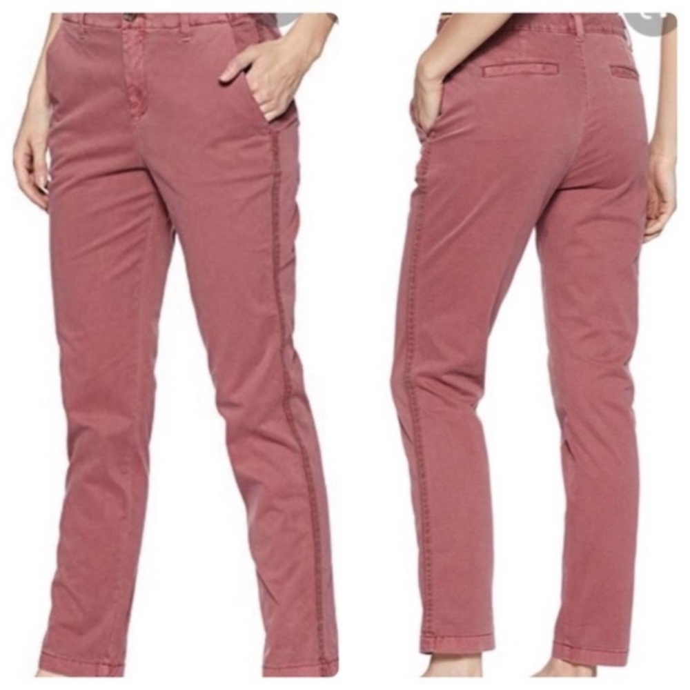 GAP Tuxedo Stripe Girlfriend Chino in Cosmetic Pink Sz 6 w MEASUREMENTS